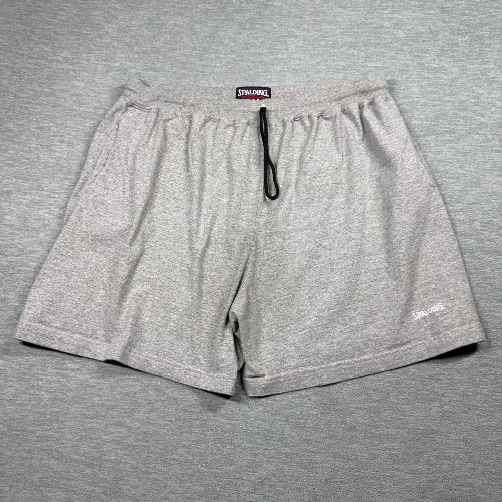 Spalding Shorts Mens 3XL Gray Cotton Blend Elastic Waist Athletic Gym Loungewear